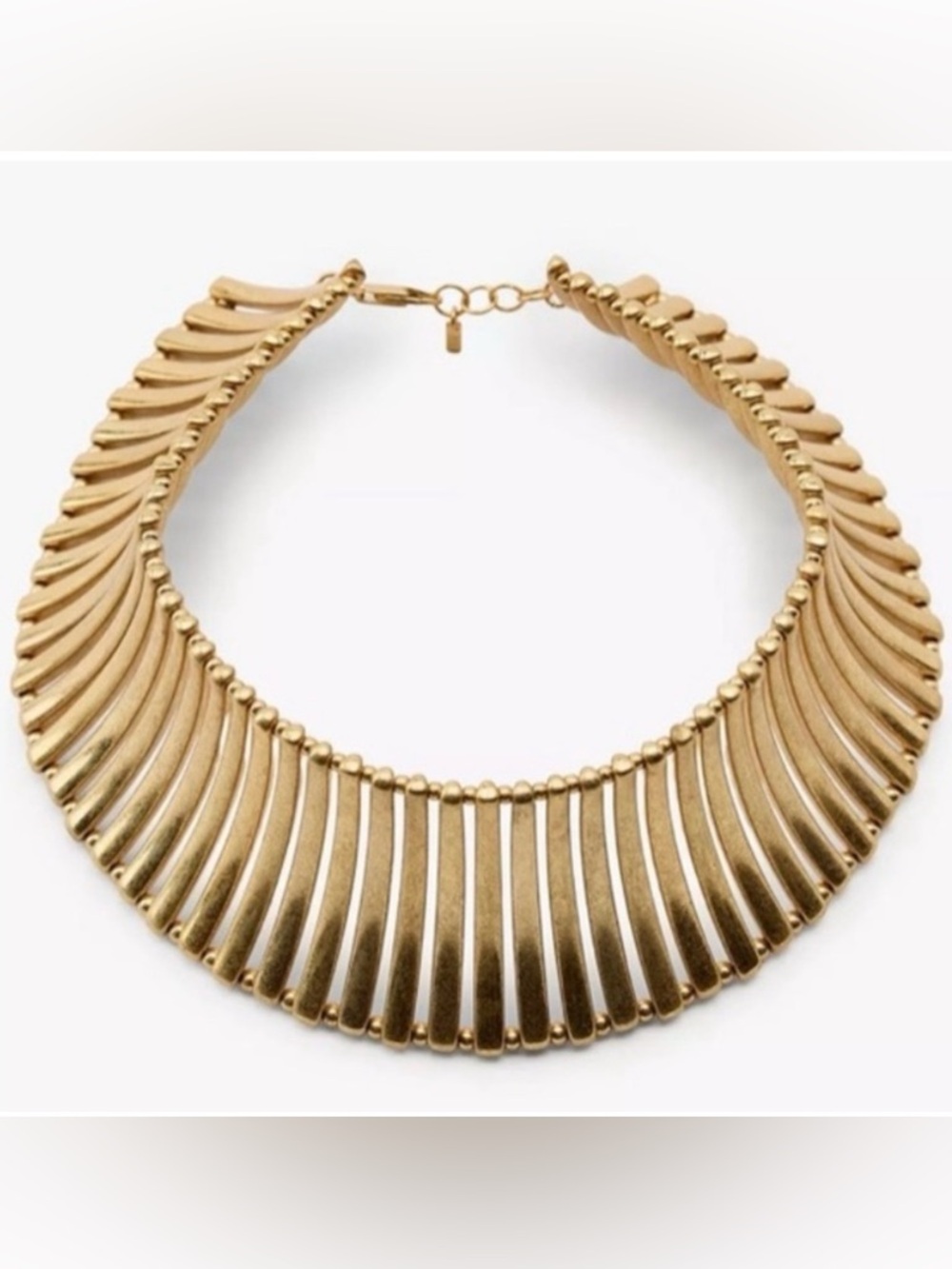 Zara Gold Metal Statement Piece Choker Collar Necklace